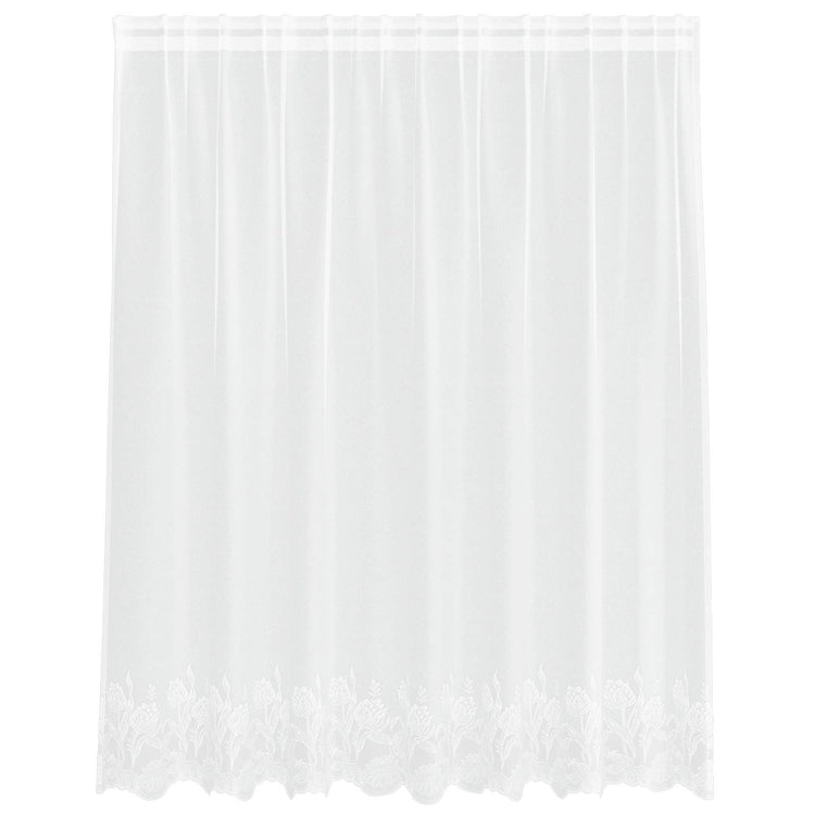 Vidaxl kantgordijn met gordijnen bloemen wit 140 x 200 cm polyester