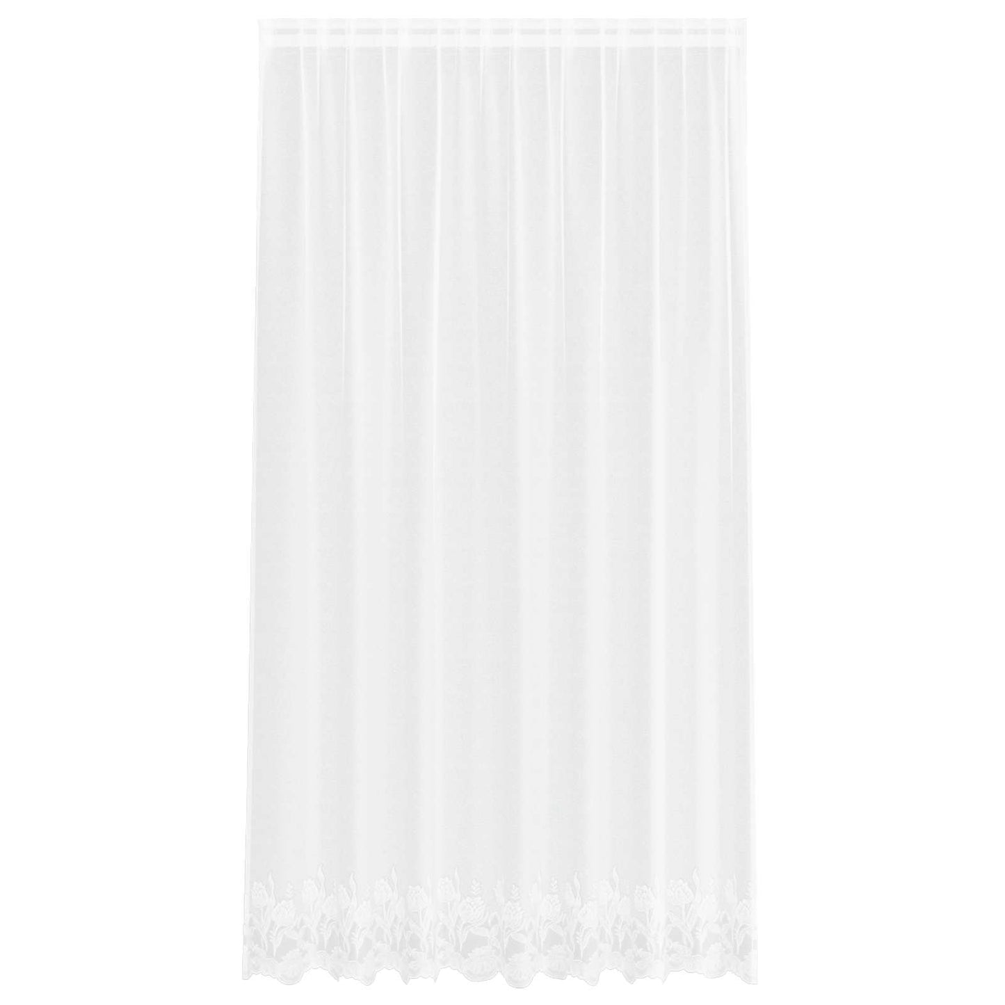 Vidaxl kantgordijn met gordijnen bloemen wit 200 x 200 cm polyester