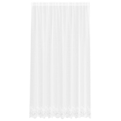Vidaxl kantgordijn met gordijnen bloemen wit 245 x 200 cm polyester