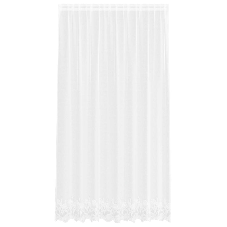Vidaxl kantgordijn met gordijnen bloemen wit 245 x 200 cm polyester