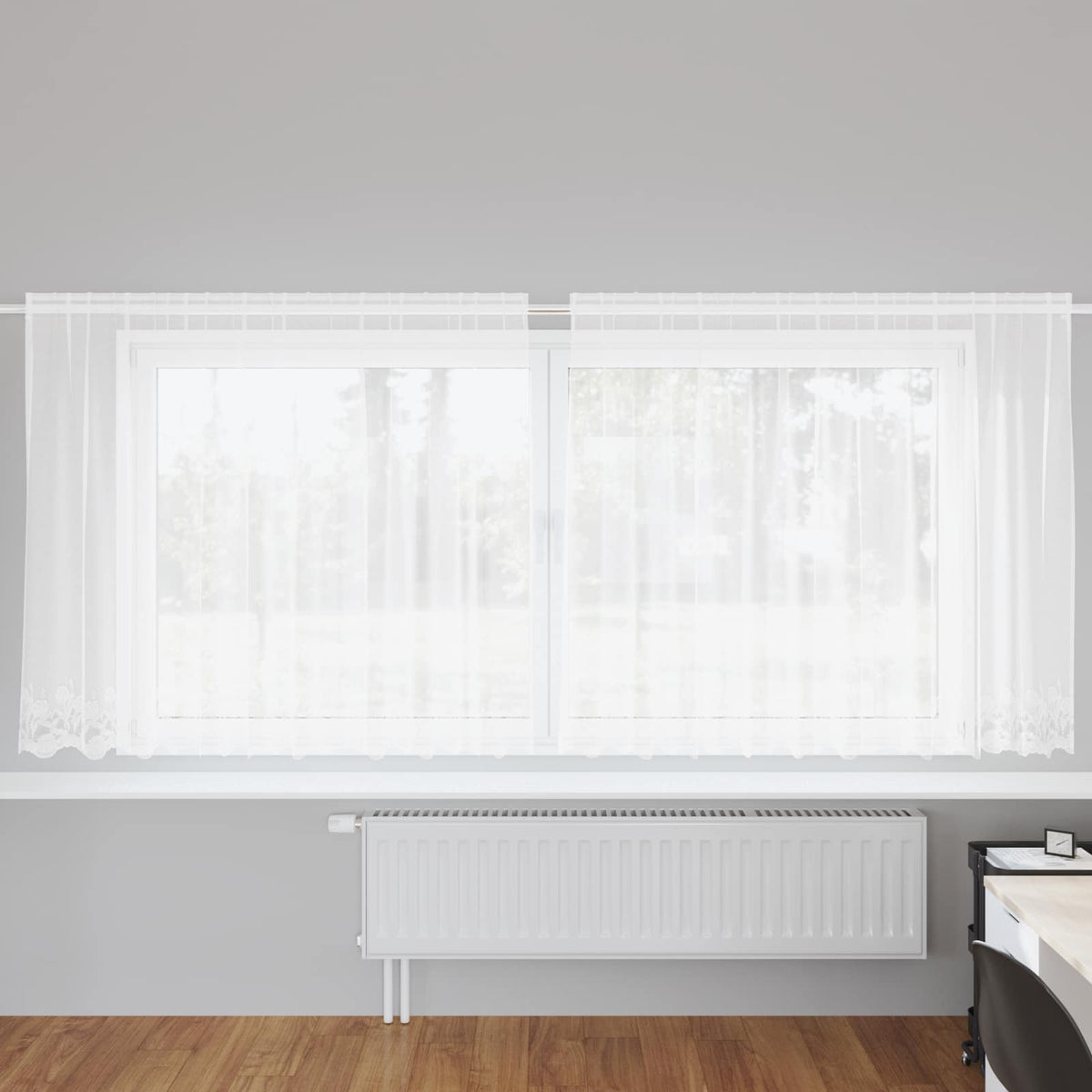 Vidaxl kantgordijn met gordijnen wit 300 x 140 cm polyester
