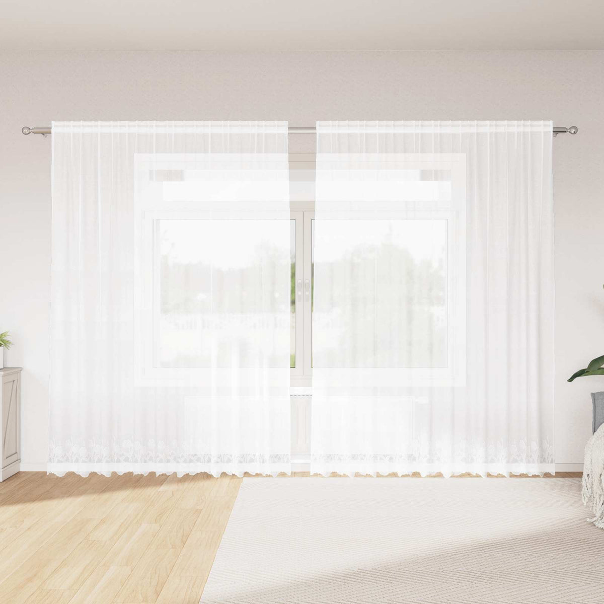 Vidaxl kantgordijn wit 200 x 300 cm polyester