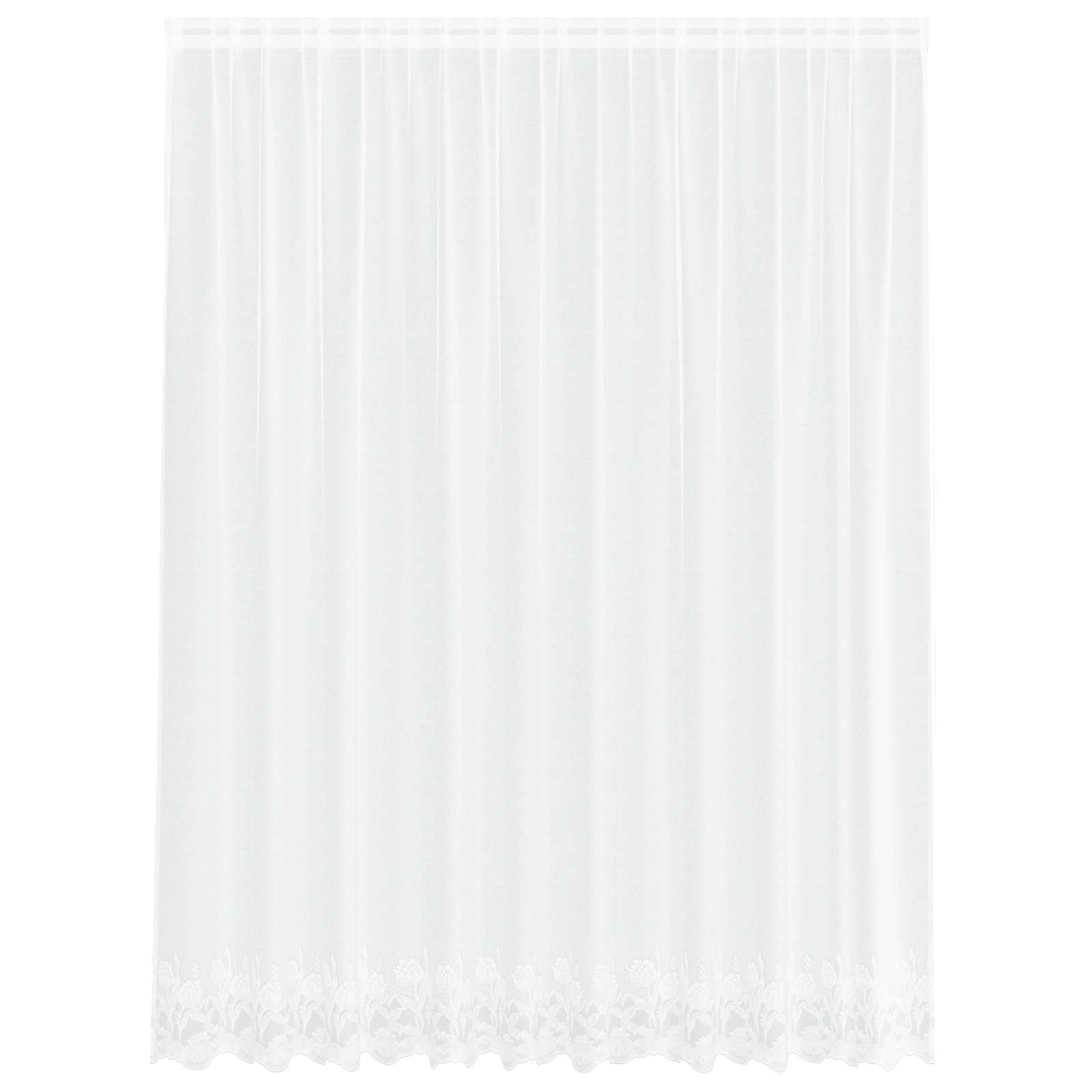 Vidaxl kantgordijn met gordijnen bloemen wit 220 x 300 cm polyester