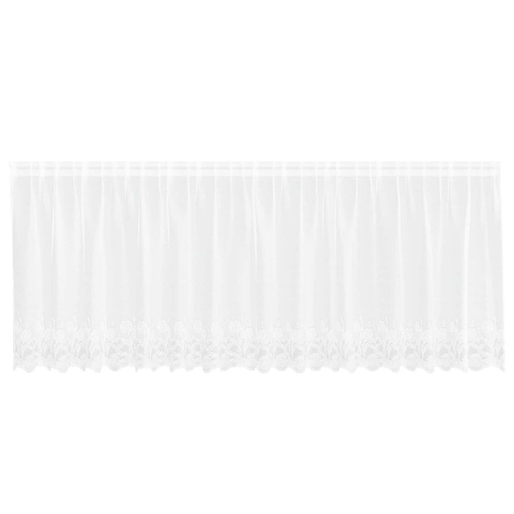 Vidaxl kantgordijn met gordijnen bloemen wit 80 x 400 cm polyester