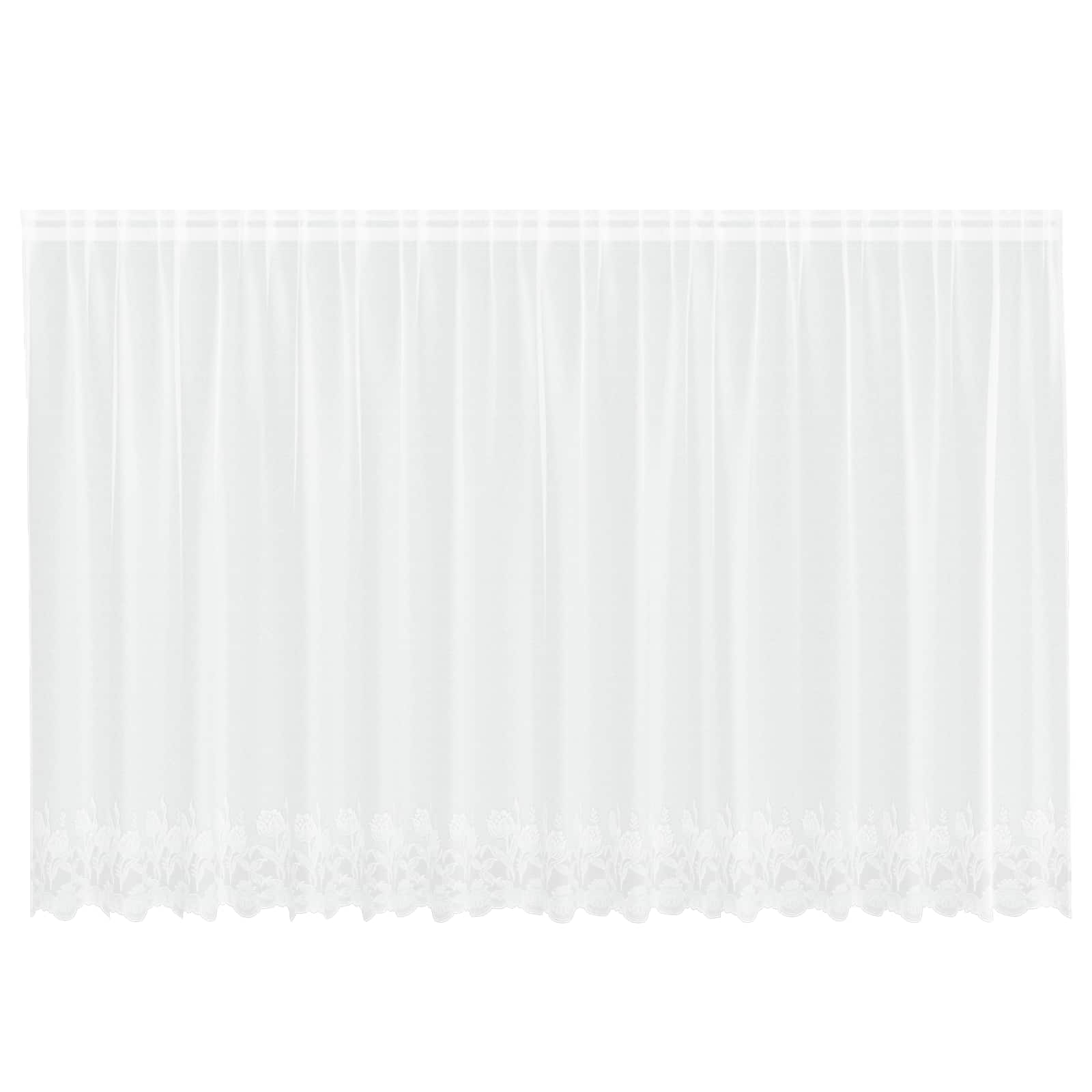 Vidaxl kantgordijn met gordijnen bloemen wit 140 x 400 cm polyester
