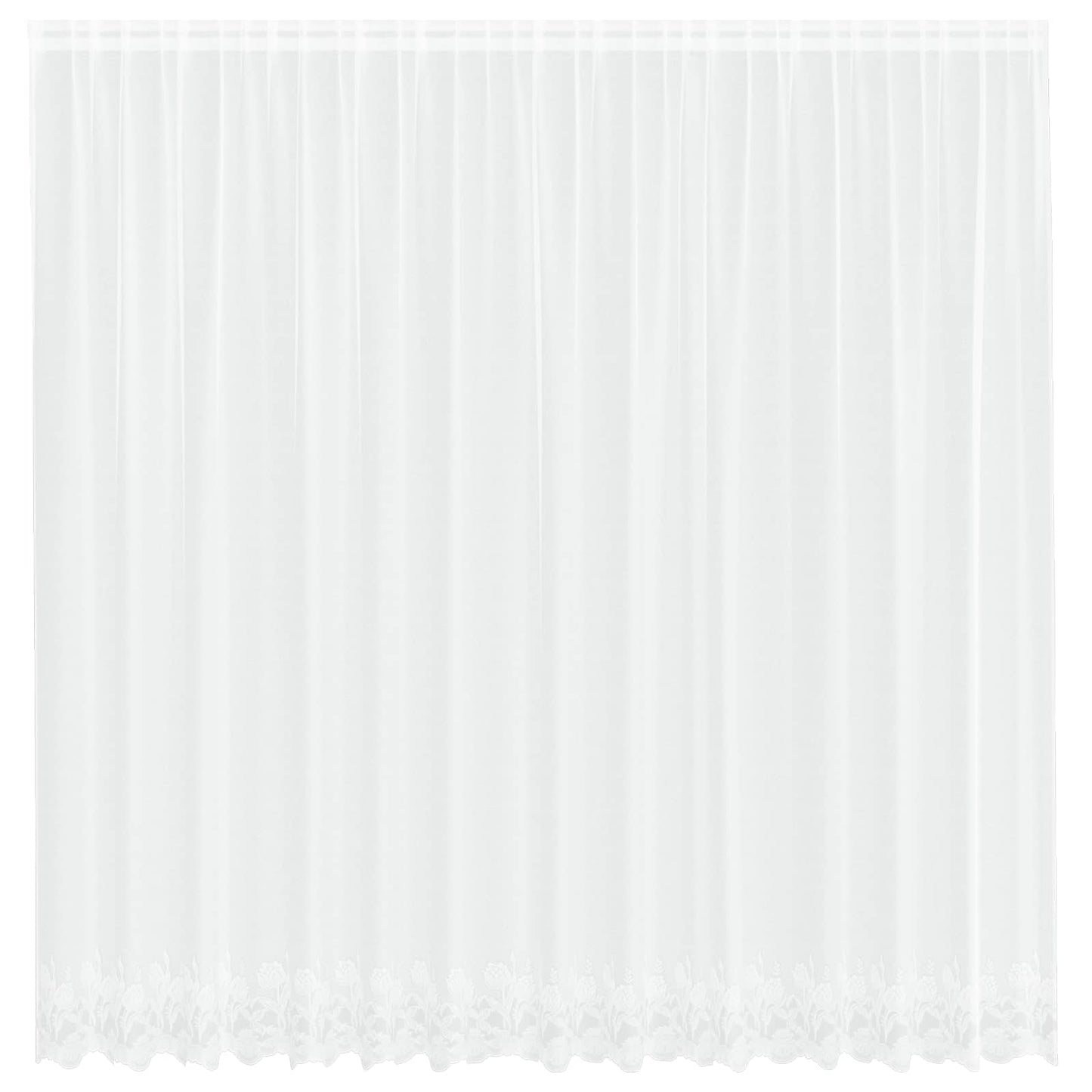 Vidaxl kantgordijn met gordijnen bloemen wit 200 x 400 cm polyester