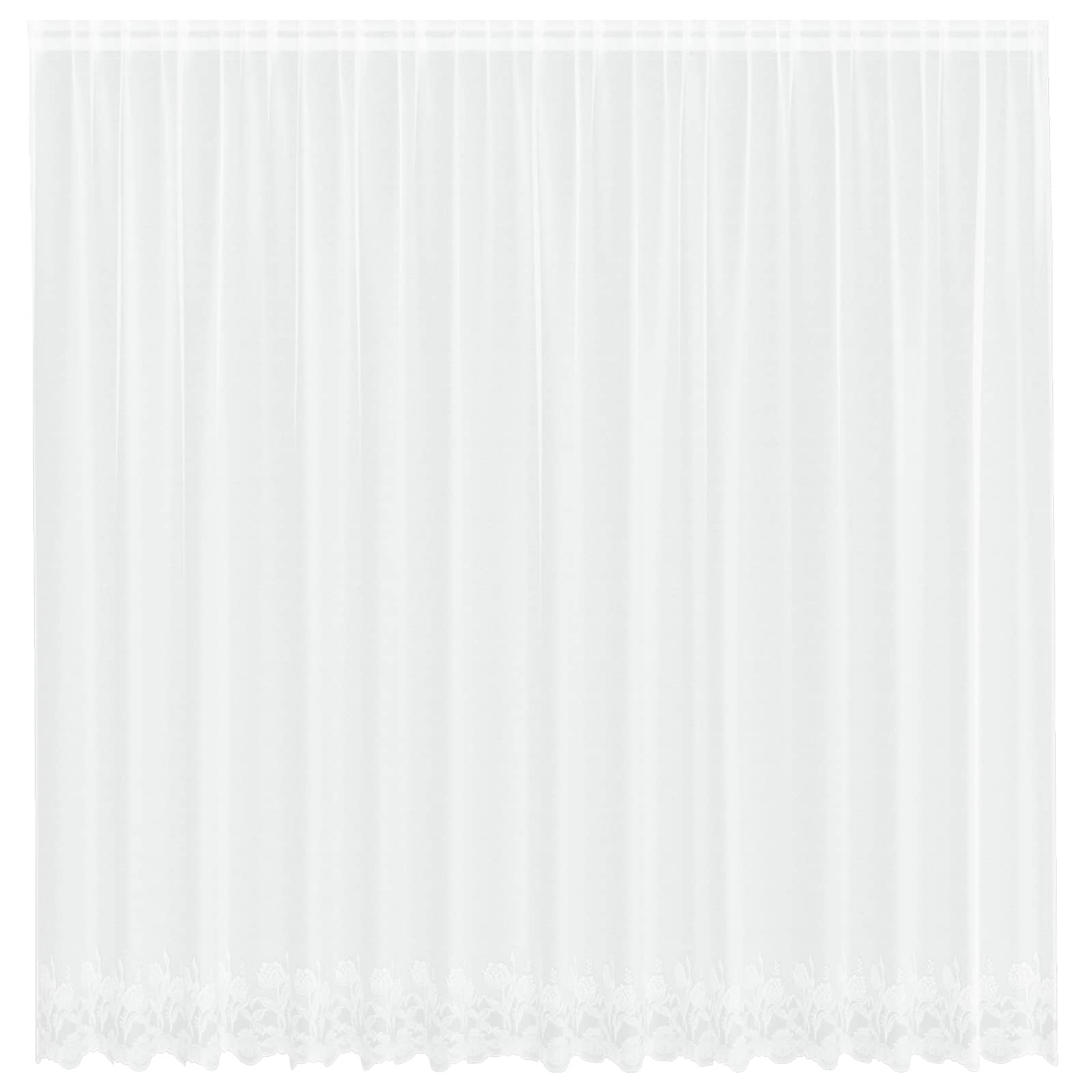 Vidaxl kantgordijn met gordijnen bloemen wit 240 x 400 cm polyester