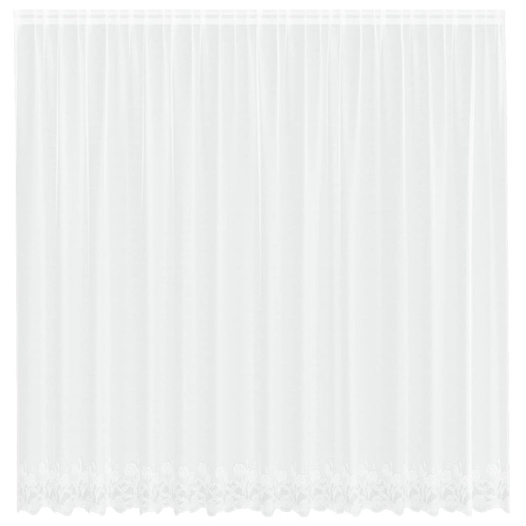 Vidaxl kantgordijn met gordijnen bloemen wit 245 x 400 cm polyester