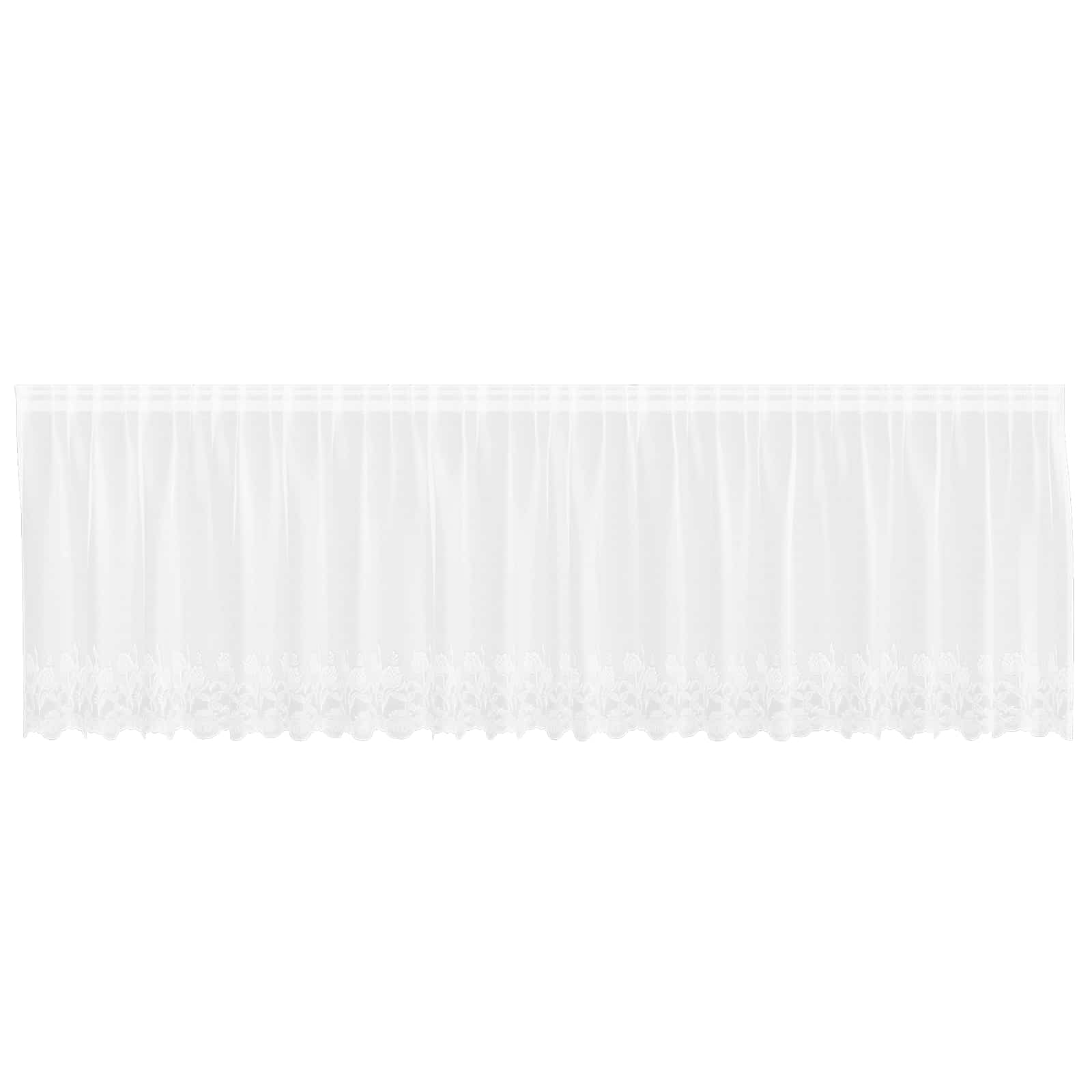 Vidaxl kantgordijn met gordijnen bloemen wit 100 x 500 cm polyester