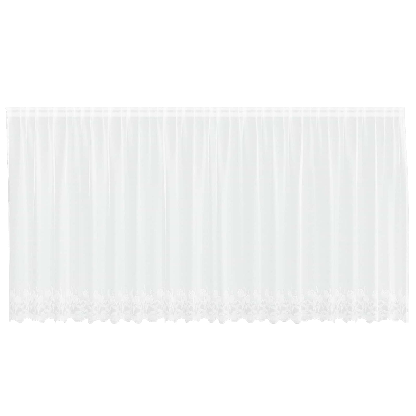 Vidaxl kantgordijn met gordijnen bloemen wit 160 x 500 cm polyester