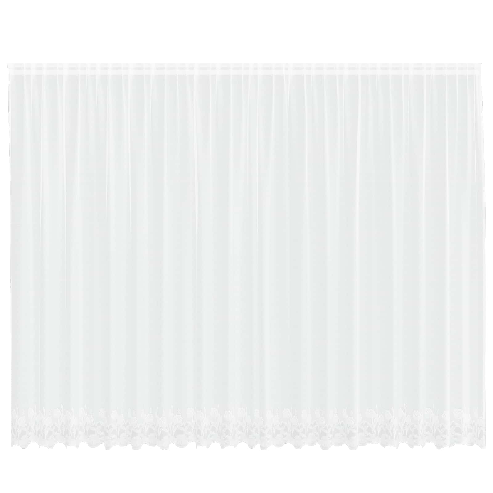 Vidaxl kantgordijn met gordijnen bloemen wit 220 x 500 cm polyester