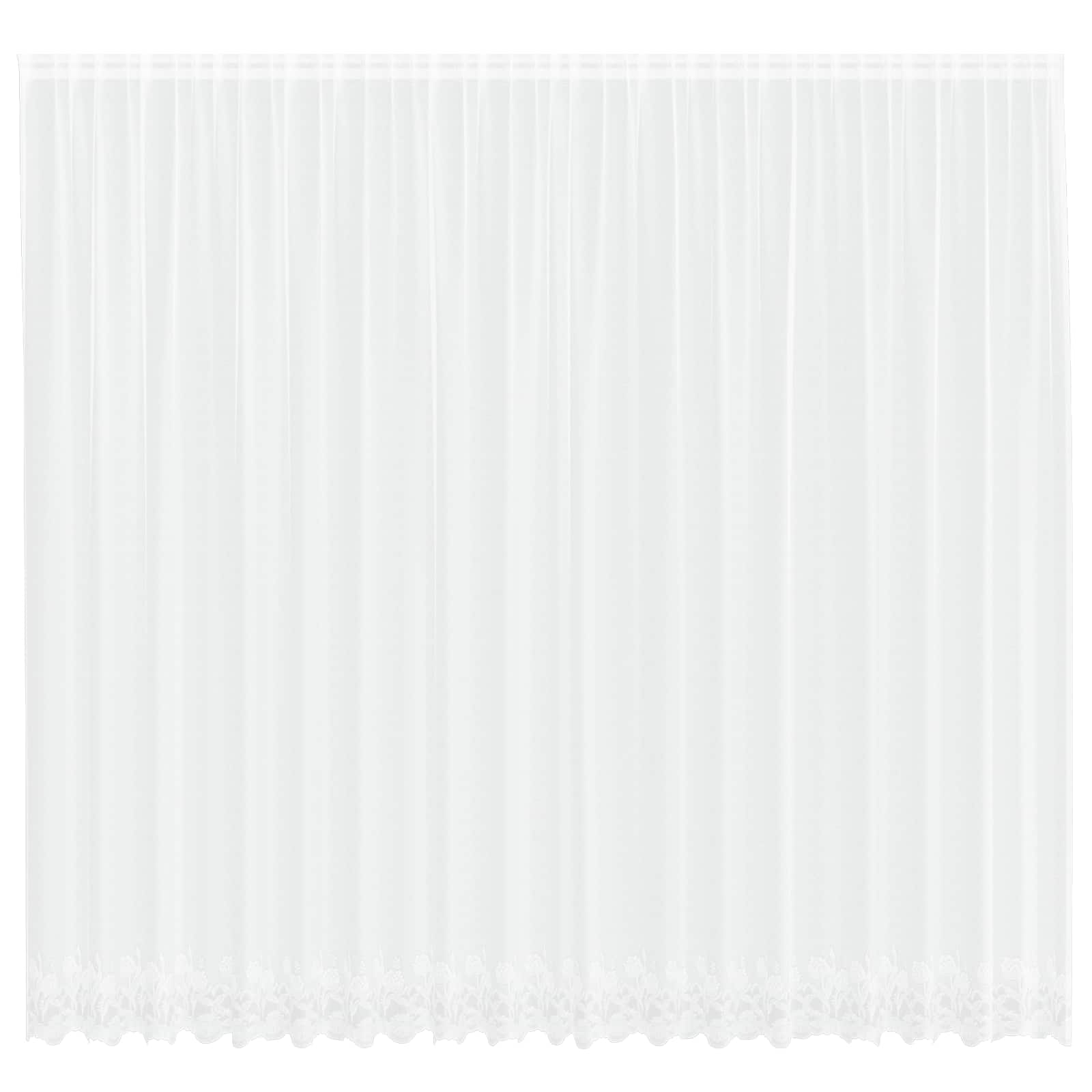 Vidaxl kantgordijn met gordijnen bloemen wit 260 x 500 cm polyester
