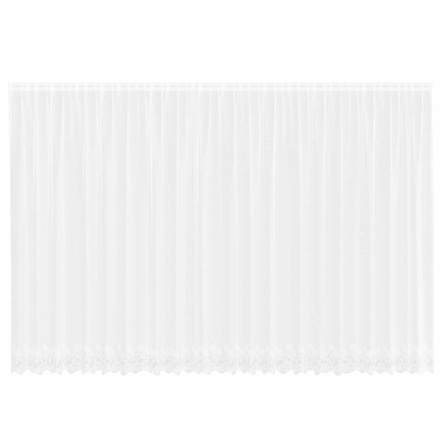 Vidaxl kantgordijn met gordijnen bloemen wit 245 x 600 cm polyester