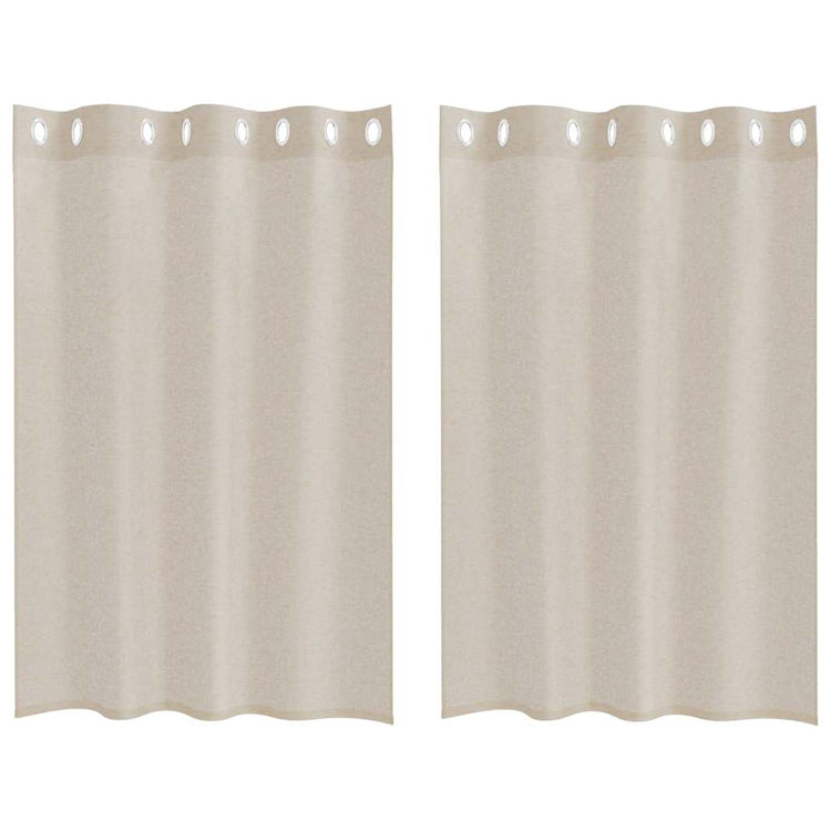 Vidaxl voile gordijn met gordijnen 2 pcs zand 140 x 140 cm polyester