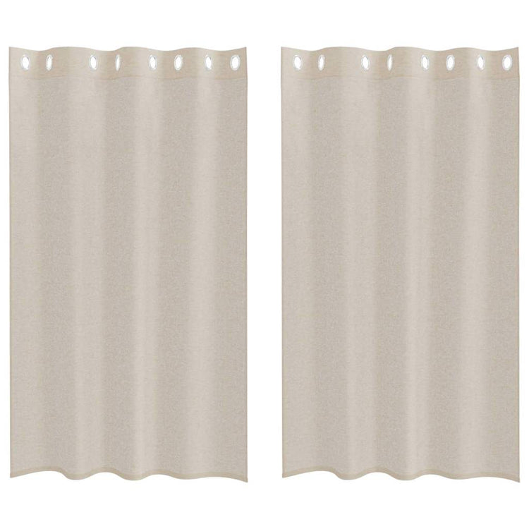 Vidaxl voile gordijn met gordijnen 2 pcs zand 175 x 140 cm polyester