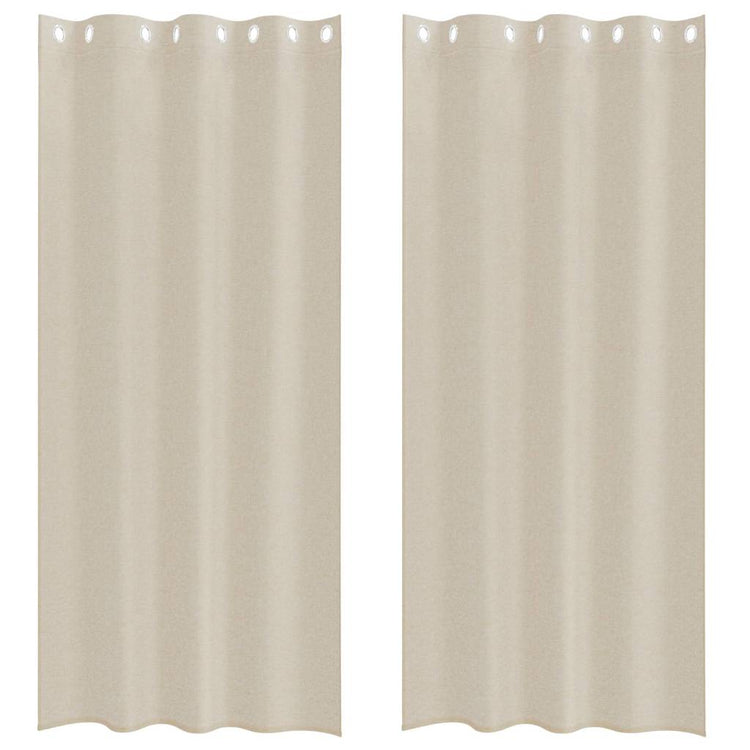 Vidaxl voile gordijn met gordijnen 2 pcs zand 245 x 140 cm polyester