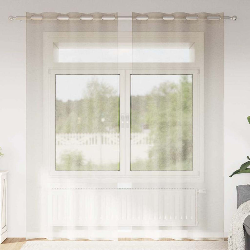 Vidaxl voile gordijn met gordijnen 2 pcs zand 260 x 140 cm polyester