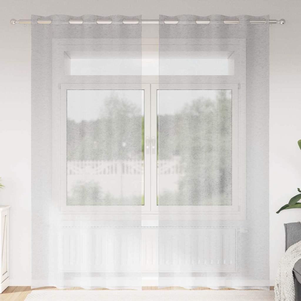 Vidaxl voile gordijn 2 pcs lichtgrijs 225 x 140 cm polyester