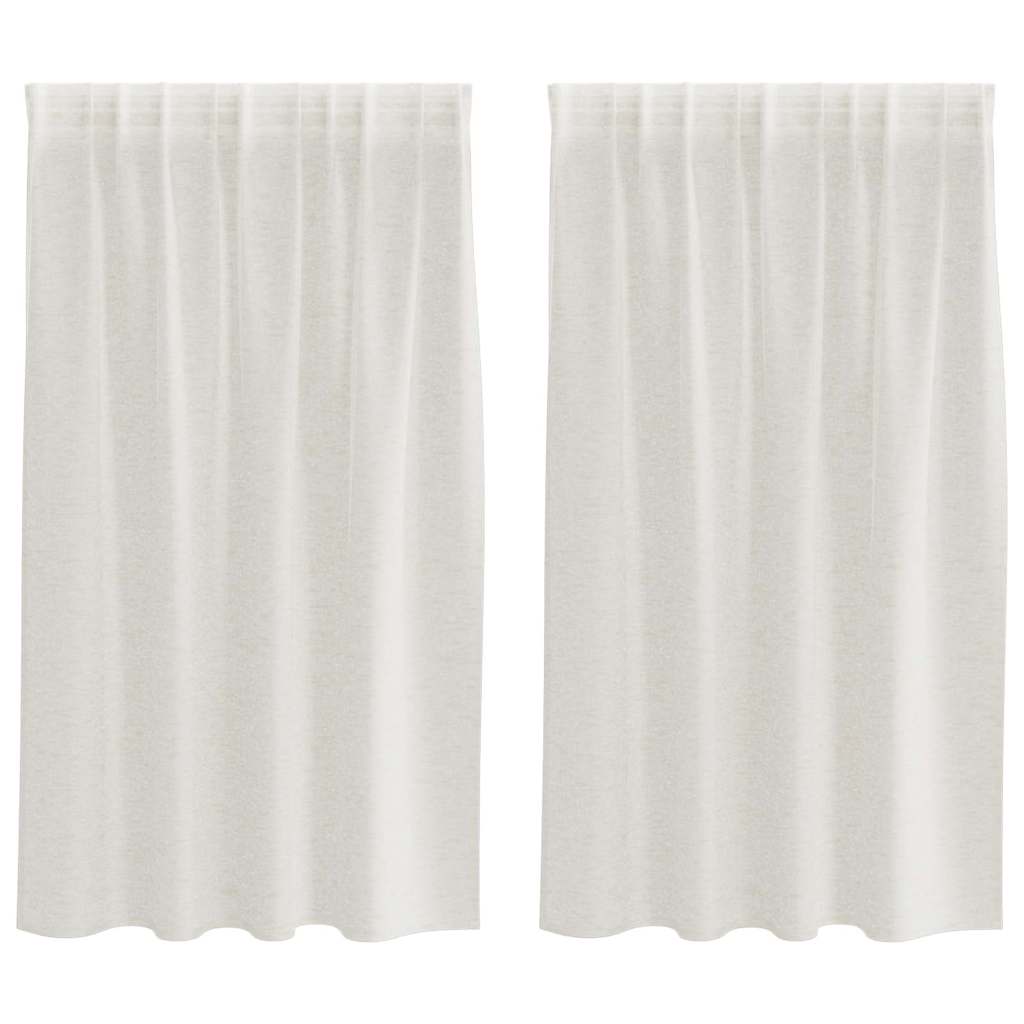 Vidaxl voile gordijn met gordijnen 2 pcs crème 140 x 140 cm polyester