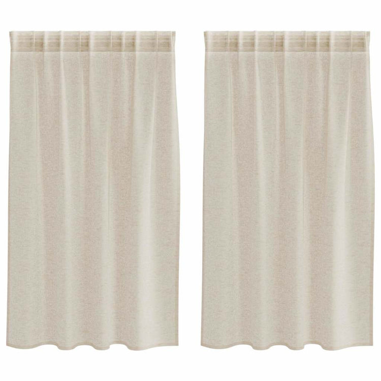 Vidaxl voile gordijn met gordijnen 2 pcs zand 140 x 140 cm polyester