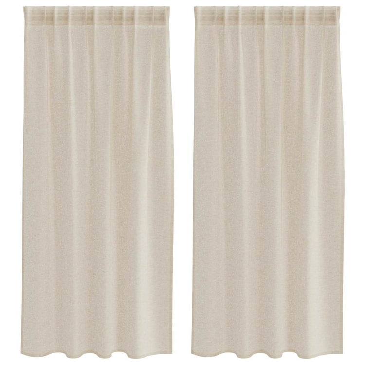 Vidaxl voile gordijn 2 st zand 175 x 140 cm polyester