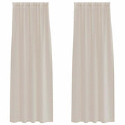 Vidaxl voile gordijn met gordijnen 2 pcs zand 260 x 140 cm polyester - afbeelding 2