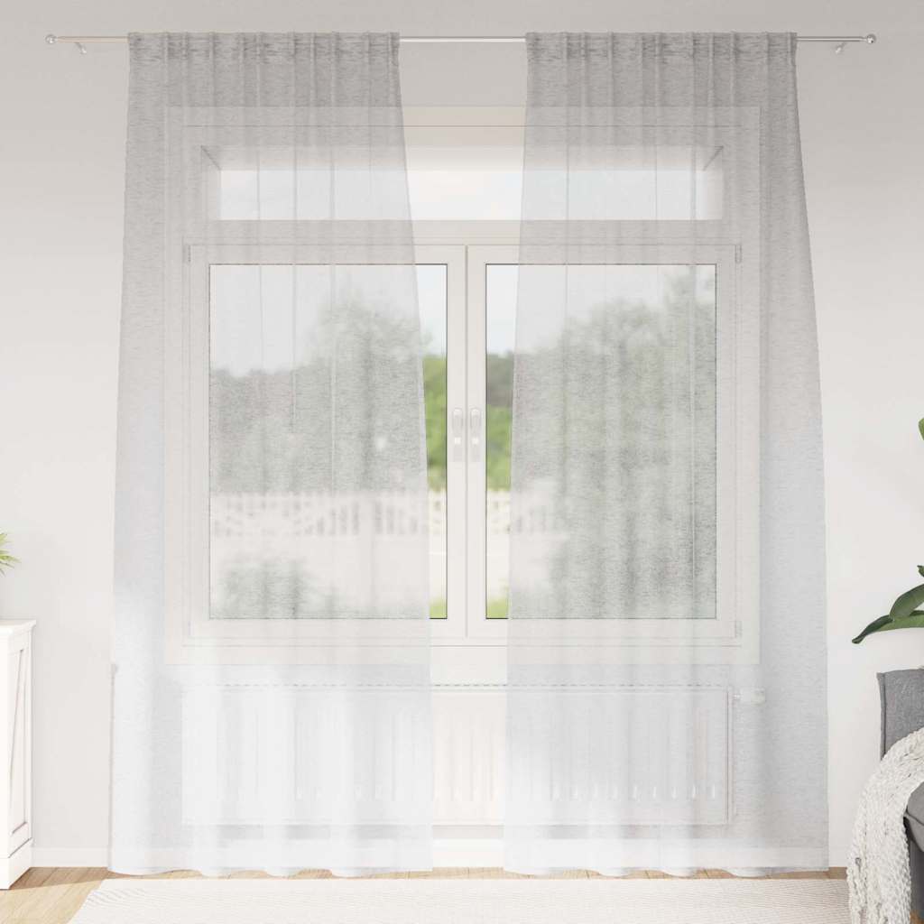 Vidaxl voile gordijn 2 pcs lichtgrijs 225 x 140 cm polyester