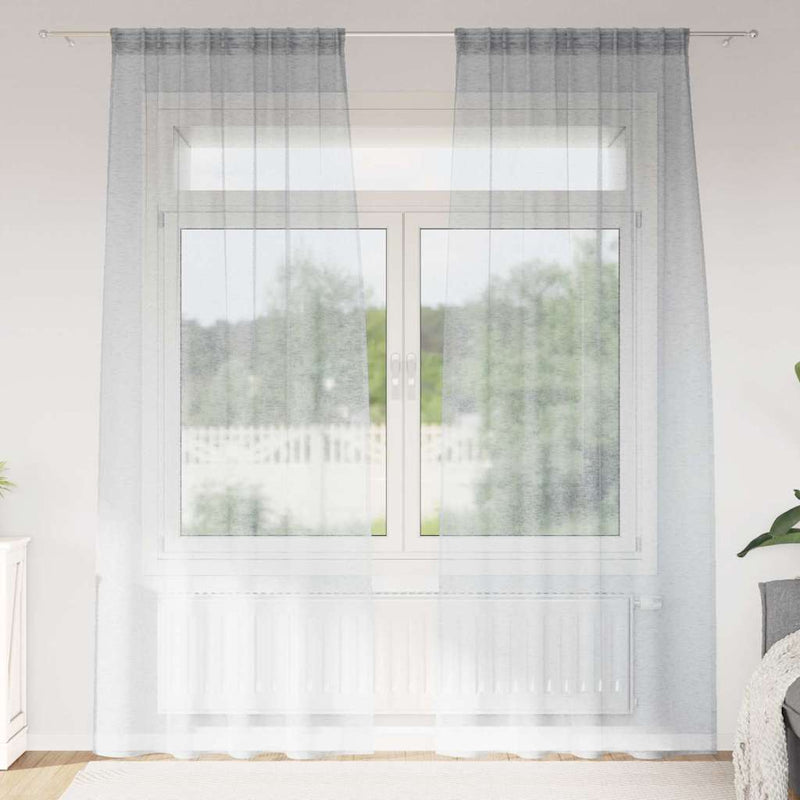 Vidaxl voile gordijn 2 pcs donkergrijs 225 x 140 cm polyester