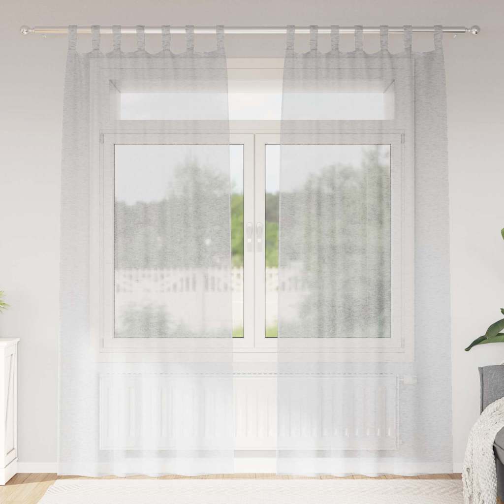 Vidaxl voile gordijn 2 pcs lichtgrijs 245 x 140 cm polyester