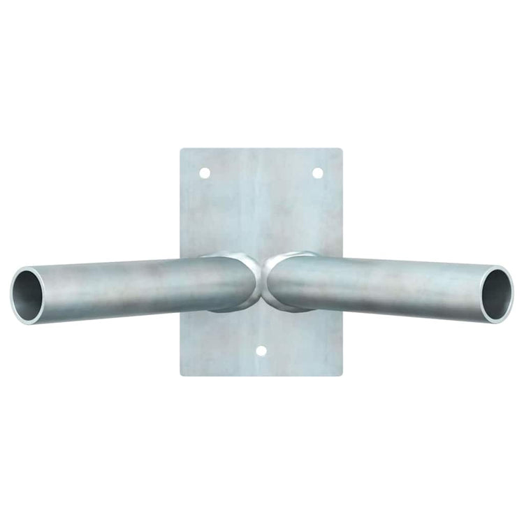 Vidaxl vlaggen mast houder zilver 11,5 x 7,5 x 0,2 cm staal