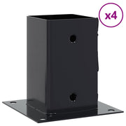 Vidaxl paondervoeten vierkant 4st 91x91mm gepoedercoat staal antraciet - afbeelding 2