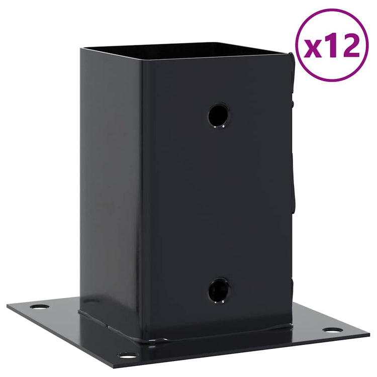 Vidaxl spokkels vierkant 12 st 91x91 mm antraciet staal gepoedercoat