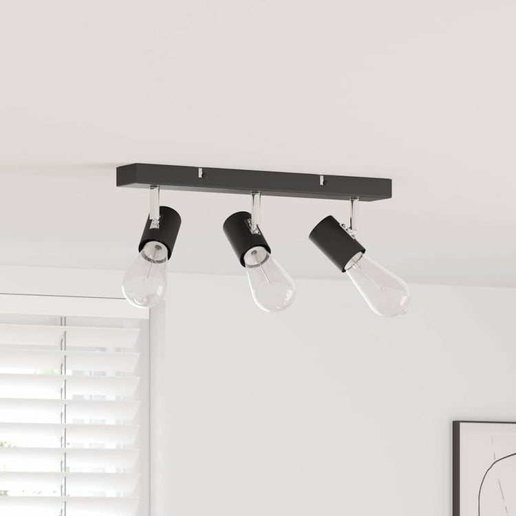 Vidaxl plafondspot met schijnwerpers zwart 38 x 6,5 x 11,5 cm metaal
