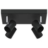 Vidaxl plafondspot met schijnwerpers zwart 26,5 x 26 x 11,5 cm metaal
