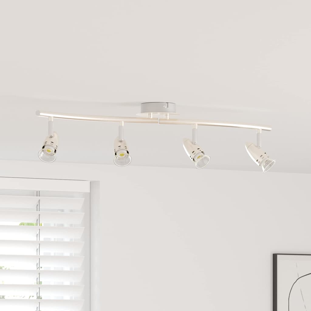 Vidaxl plafondspot met schijnwerpers nikkel 61 x 10 x 12,5 cm metaal