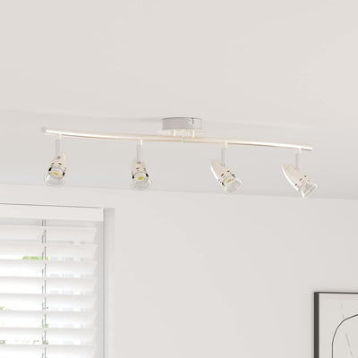 Vidaxl plafondspot met schijnwerpers nikkel 61 x 10 x 12,5 cm metaal