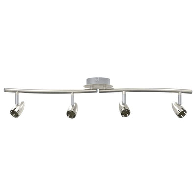 Vidaxl plafondspot met schijnwerpers nikkel 61 x 10 x 12,5 cm metaal