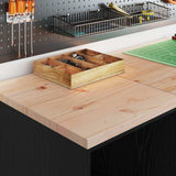 Vidaxl garagekasten 2 st spaanplaat zwart - afbeelding 3