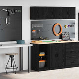 Vidaxl garagekasten 2 st spaanplaat zwart - afbeelding 1
