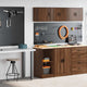 Vidaxl garagekasten 2 st spaanplaat bruin eiken