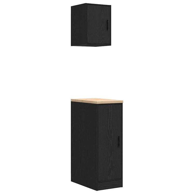 Vidaxl garagekasten 2 st spaanplaat zwart