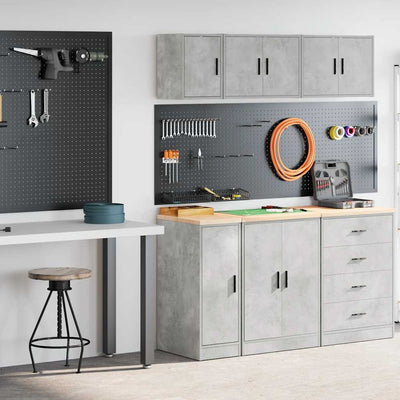 Vidaxl garagekasten 2 st bewerkt hout betongrijs