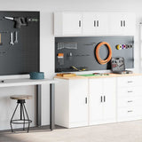 Vidaxl garagekasten 2 st spaanplaat wit - afbeelding 1