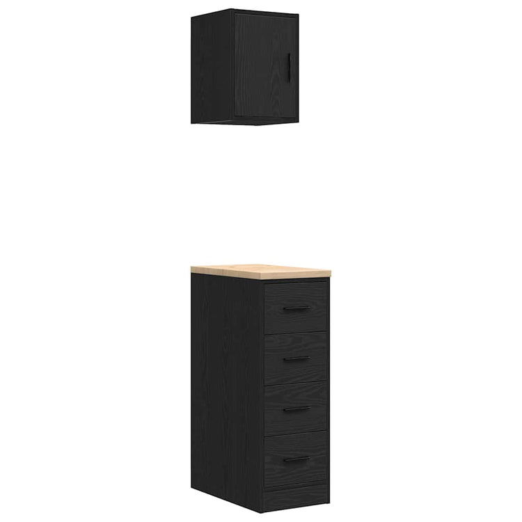 Vidaxl garagekasten 2 st spaanplaat zwart