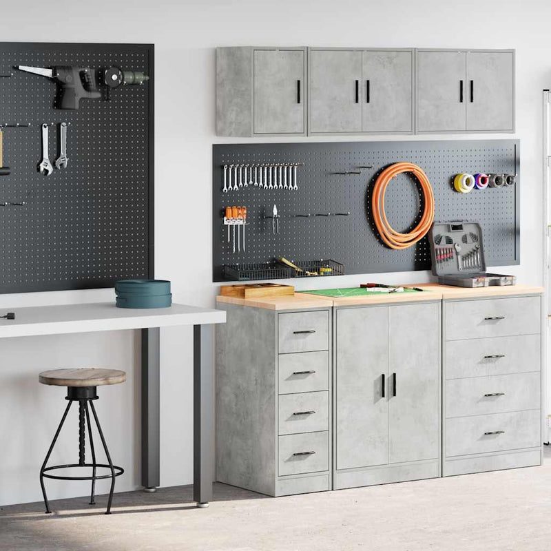 Vidaxl garagekasten 2 st bewerkt hout betongrijs