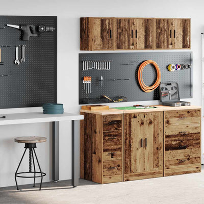 Vidaxl garagekasten 2 st bewerkt hout oud hout