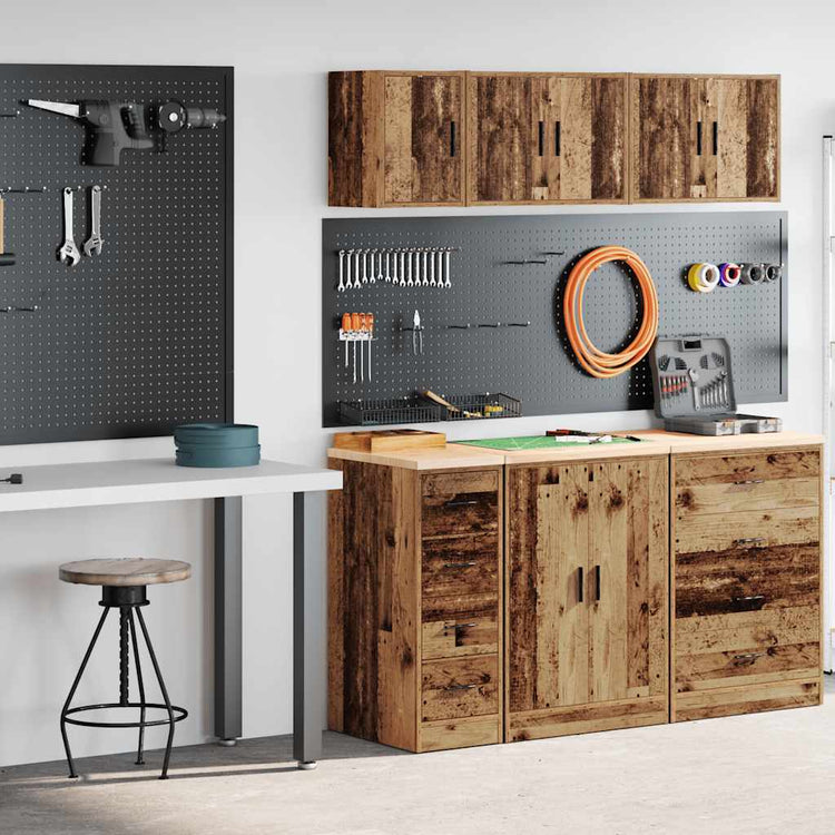 Vidaxl garagekasten 2 st bewerkt hout oud hout