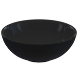 Vidaxl wastafel ø28x10 cm keramiek glanzend zwart - afbeelding 2