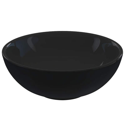 Vidaxl wastafel ø28x10 cm keramiek glanzend zwart