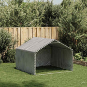 Vidaxl hondenhok voor buiten met hoes 2x2x1,5 m gegalvaniseerd staal - afbeelding 2